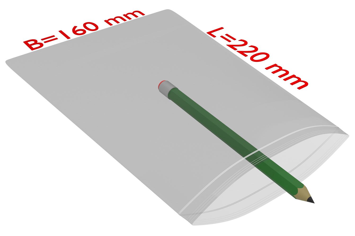 PE-Druckverschlussbeutel, 160x220mm, 50µ,transparent / Inhalt à VE = 1000