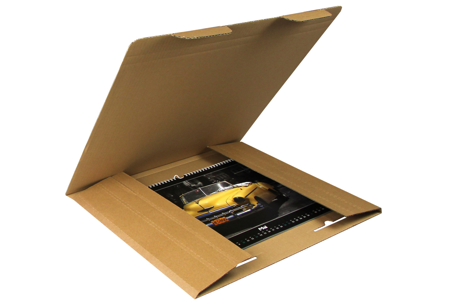 Kalenderverpackung 1-wellig, 500x420x12mm, B3, Qualität 1.20 B, braun, Steckverschluss / Inhalt à VE = 25