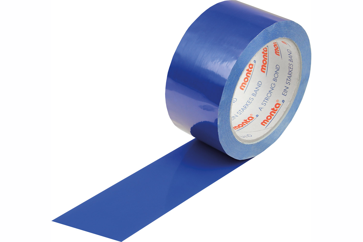 PVC-Packband, farbig, 50mm breitx66lfm, 57µ,, blau, leise, monta 250 / Inhalt à VE = 36