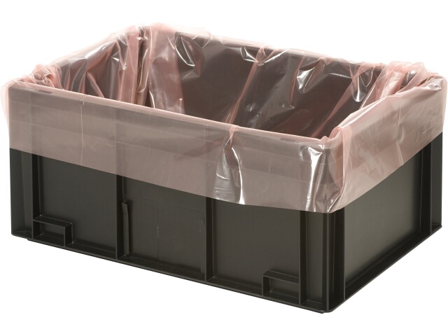 Seitenfaltenbeutel, antistat., 440+340x500mm, 50µ,für Lagerbehälter, rosa / Inhalt à VE = 500