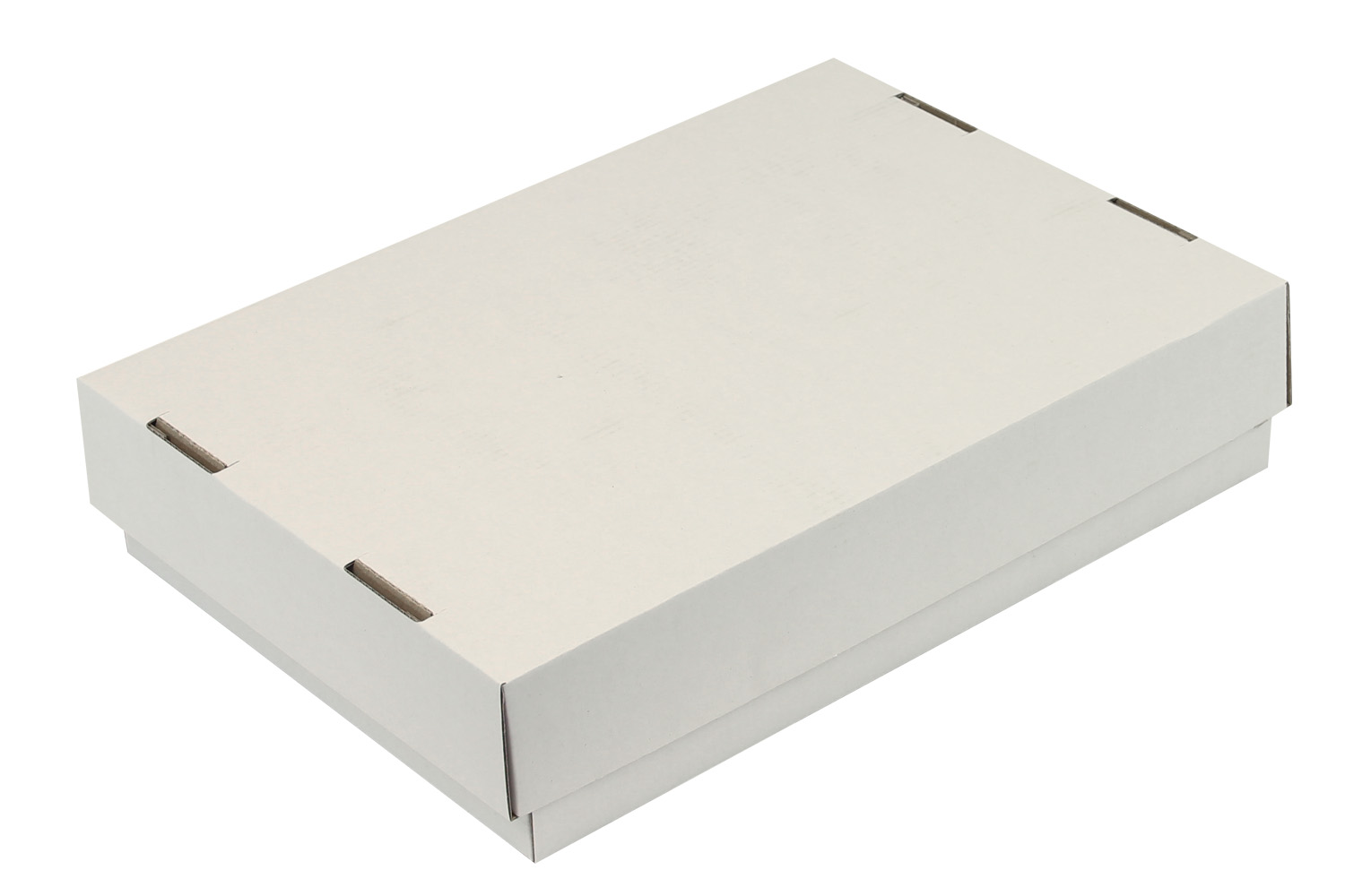 Stülpdeckelkarton, 302x215x45mm, A4, Qualität 1.20E, weiß, 2-teilig, Mikrowellpappe / Inhalt à VE = 50