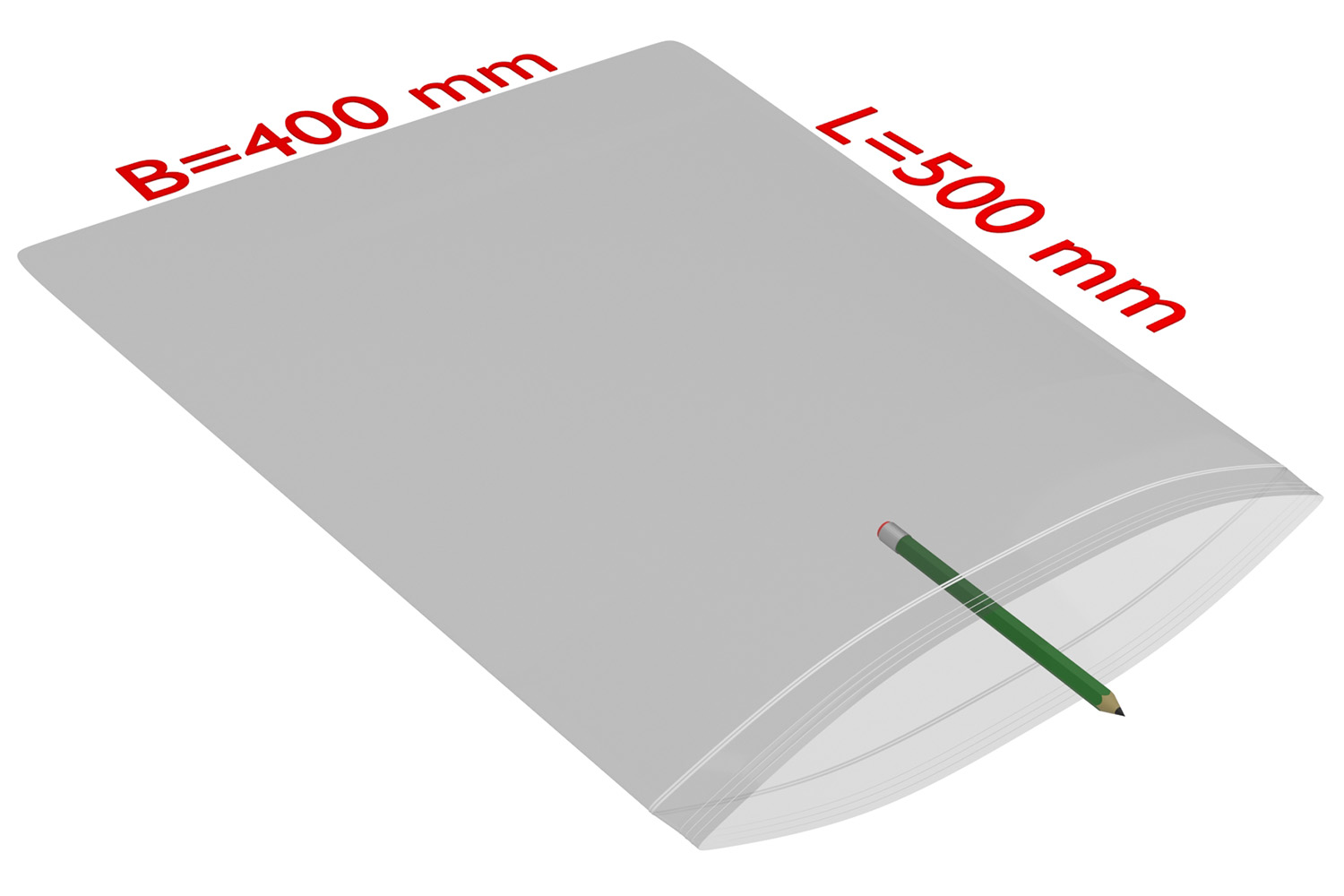 PE-Druckverschlussbeutel, 400x500mm, 50µ,transparent / Inhalt à VE = 500