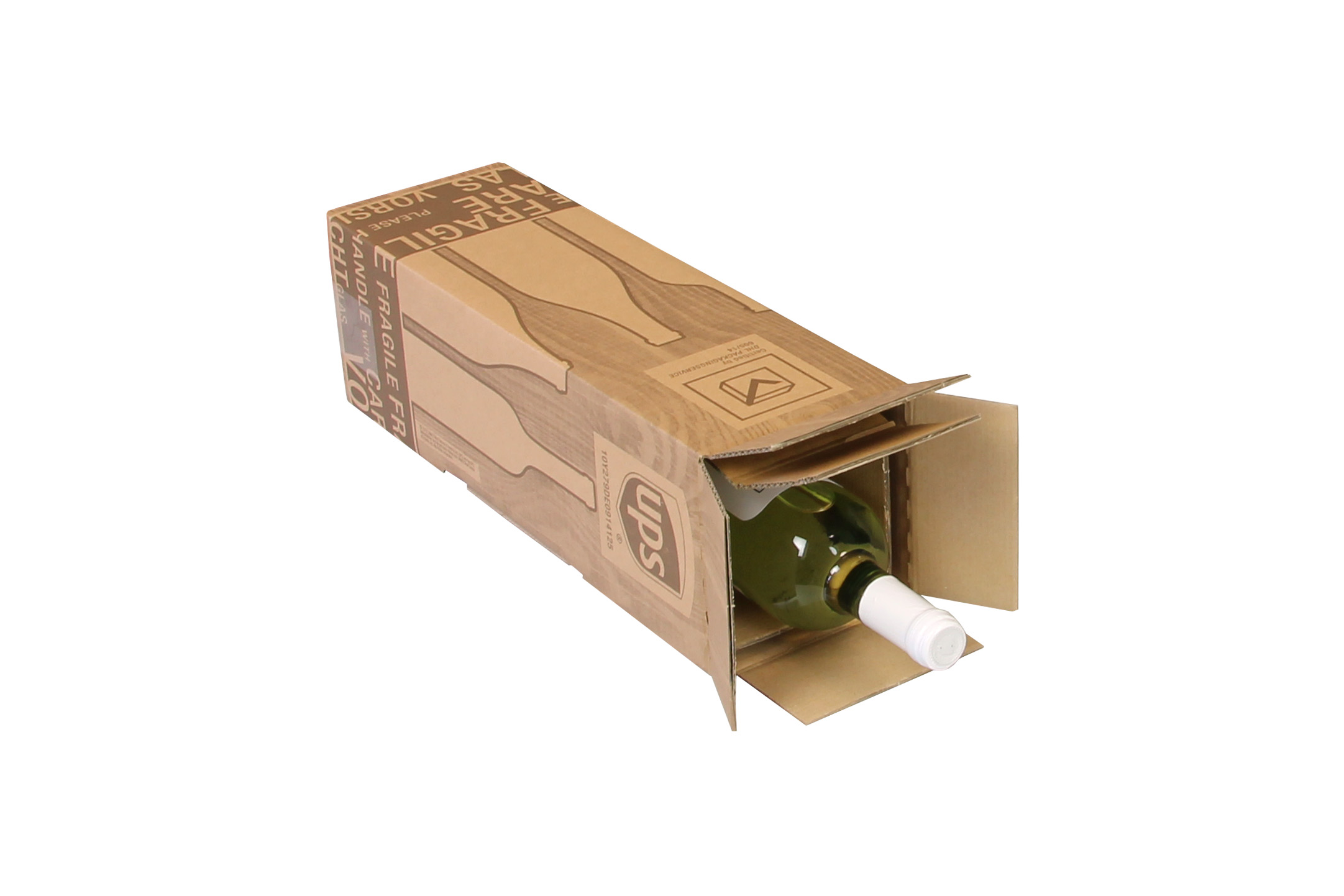 PTZ-Flaschenkarton 2-wellig, 107x107x390mm, Qualität 2.3BC, braun, postgeprüft / Inhalt à VE = 20
