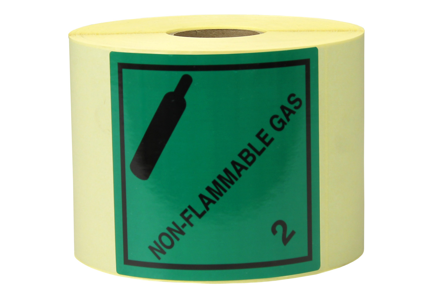 Gefahrgut-Etiketten, 100x100mm, aus Papier, grün, mit Aufdruck/Symbol