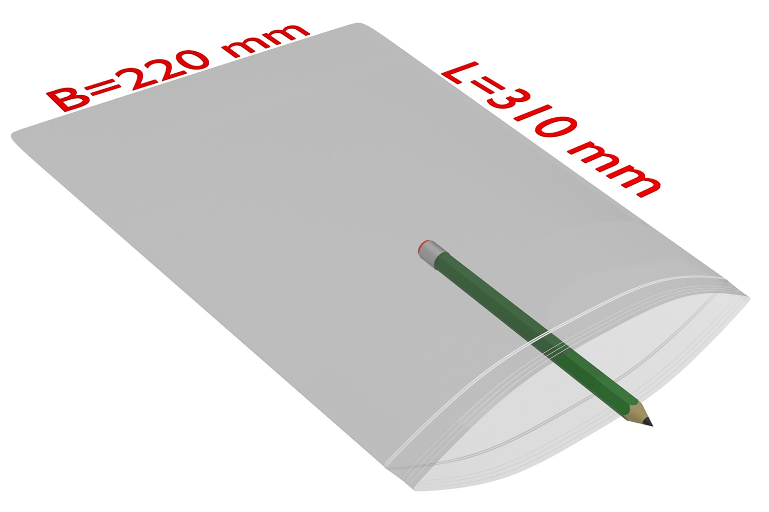 PE-Druckverschlussbeutel, 220x310mm, 50µ,transparent / Inhalt à VE = 1000