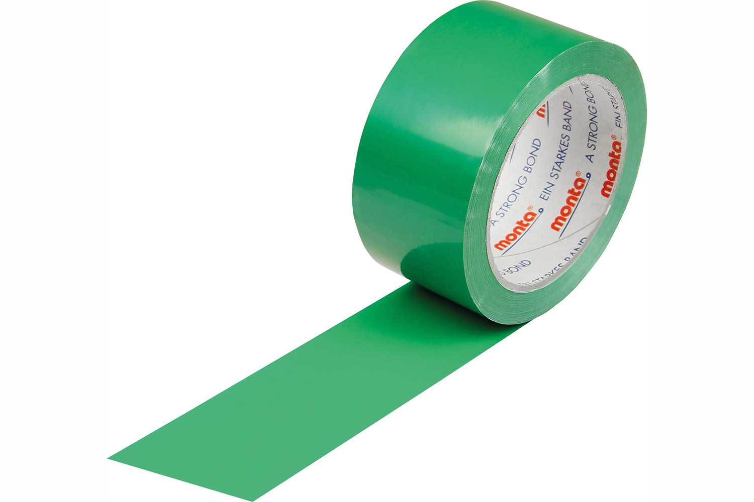 PVC-Packband, farbig, 50mm breitx66lfm, 57µ,, grün, leise, monta 250 / Inhalt à VE = 36