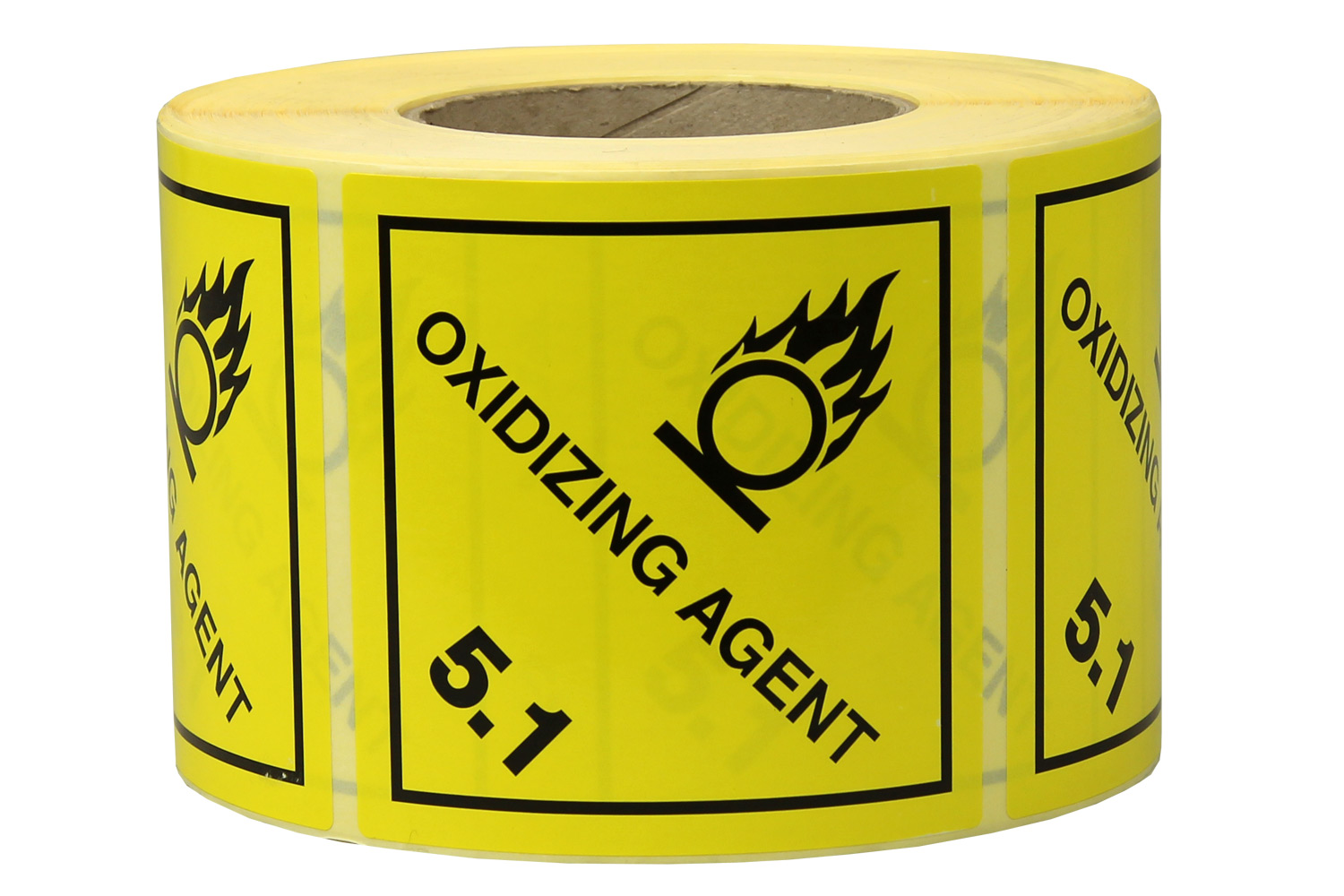 Gefahrgut-Etiketten, 100x100mm, aus Papier, gelb, mit Aufdruck/Symbol