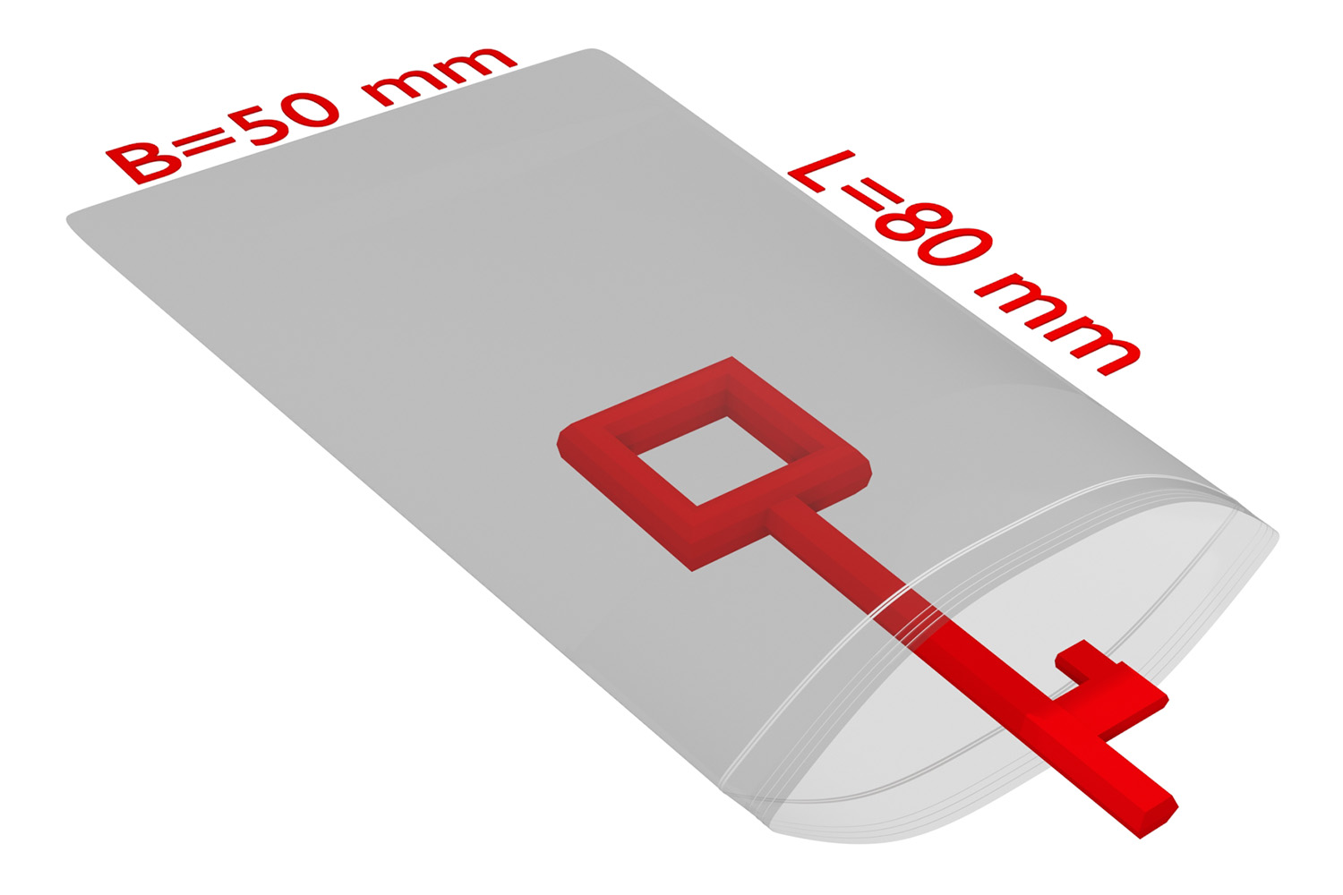 PE-Druckverschlussbeutel, 50x80mm, 50µ,transparent / Inhalt à VE = 2000