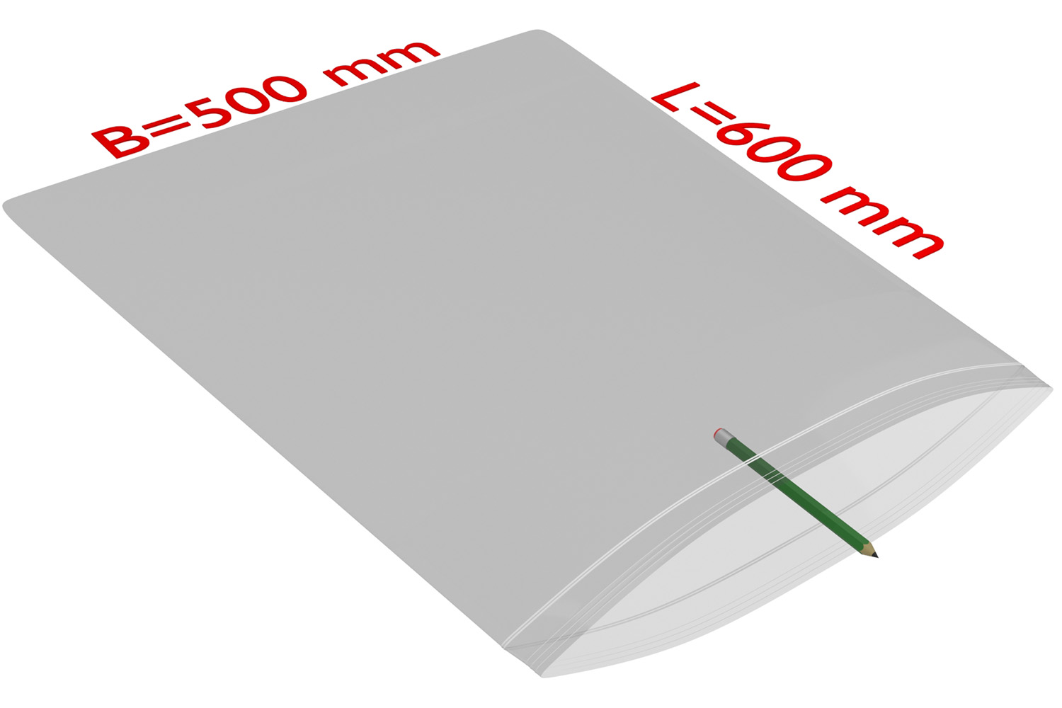 PE-Druckverschlussbeutel, 500x600mm, 50µ,transparent / Inhalt à VE = 500
