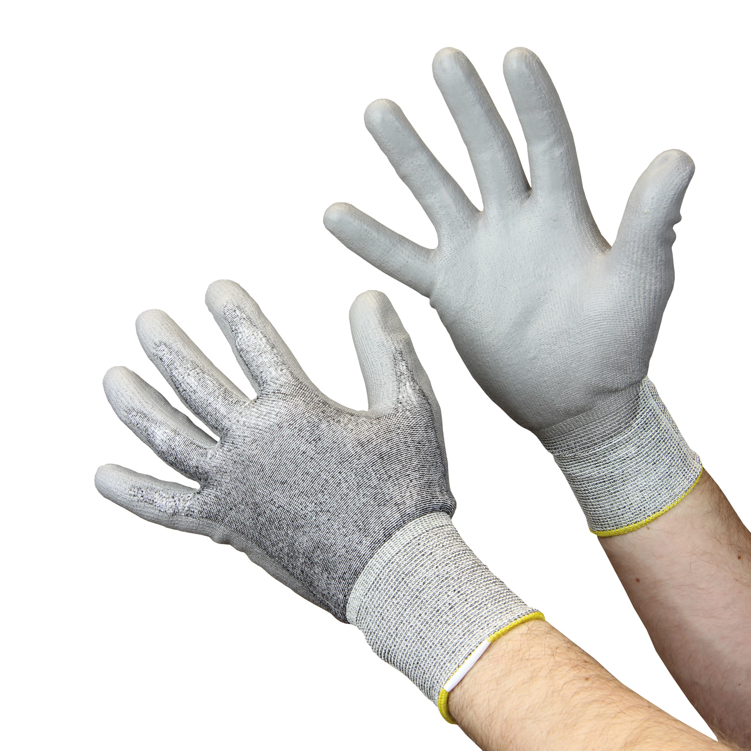 Paar Schnittschutzhandschuhe, Gr. 10, Schnittschutzklasse 3, graues HPPE-Strickgewebe / Inhalt à VE = 10