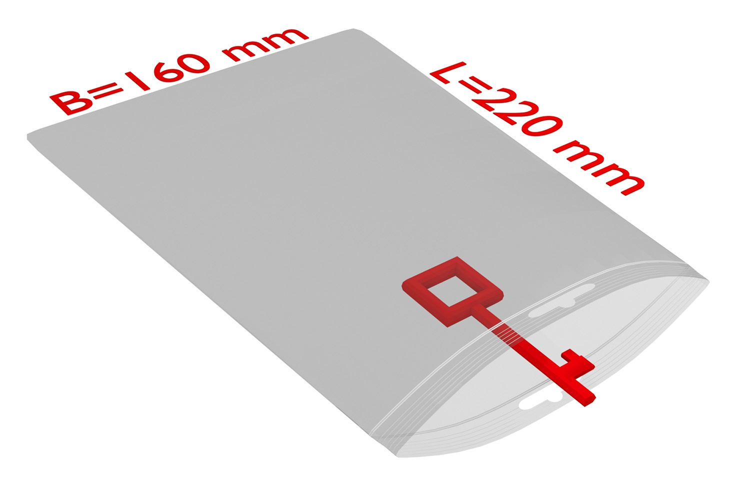 PE-Druckverschlussbeutel, 160x220mm, 50µ,transparent Eurolochung / Inhalt à VE = 1000