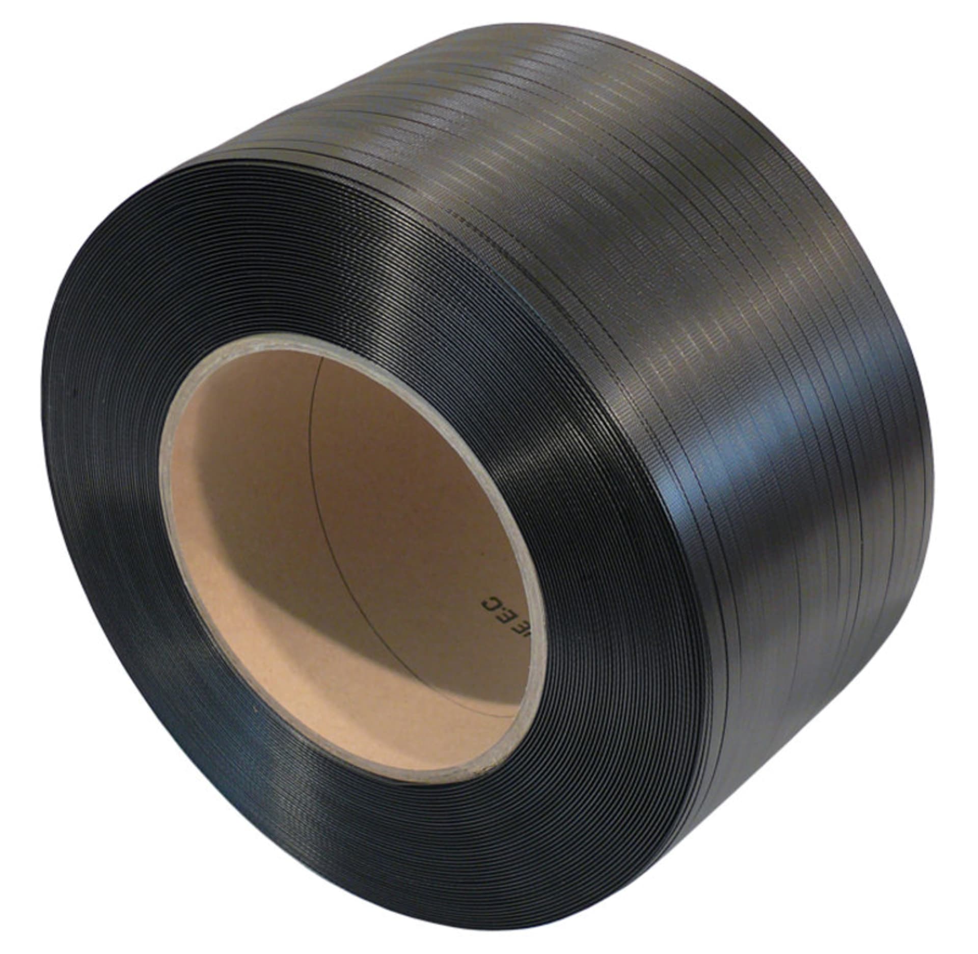 SIGNODE-Dylastic-Band, 9,2x0,45mmx3000lfm., 610 W, schwarz, Kerndurchm. 200mm