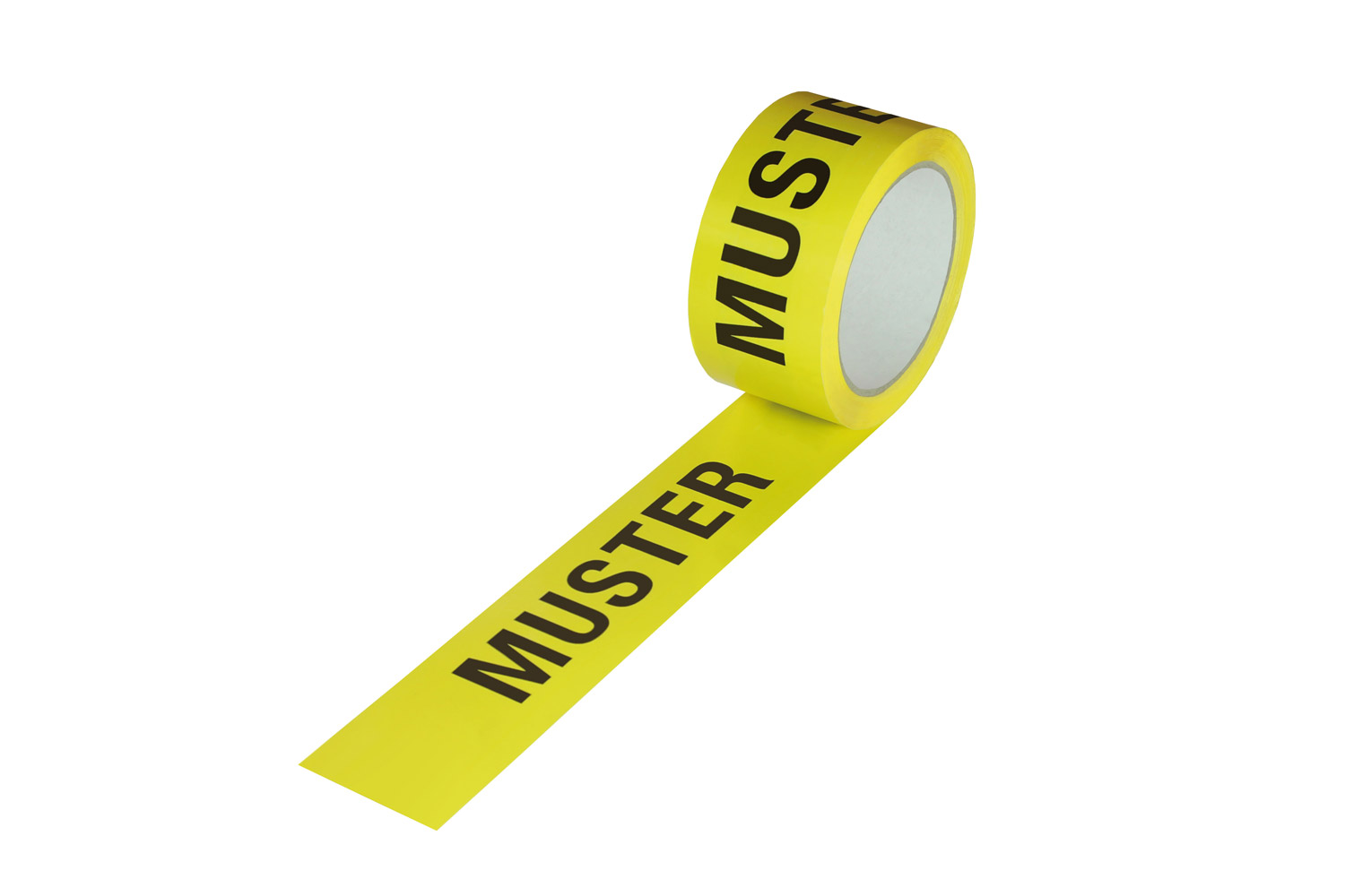 ISO Kennzeichnungsband, 50mm breitx66lfm, 52µ,, PP-Band, gelb, mit Aufdruck "Muster" / Inhalt à VE = 6