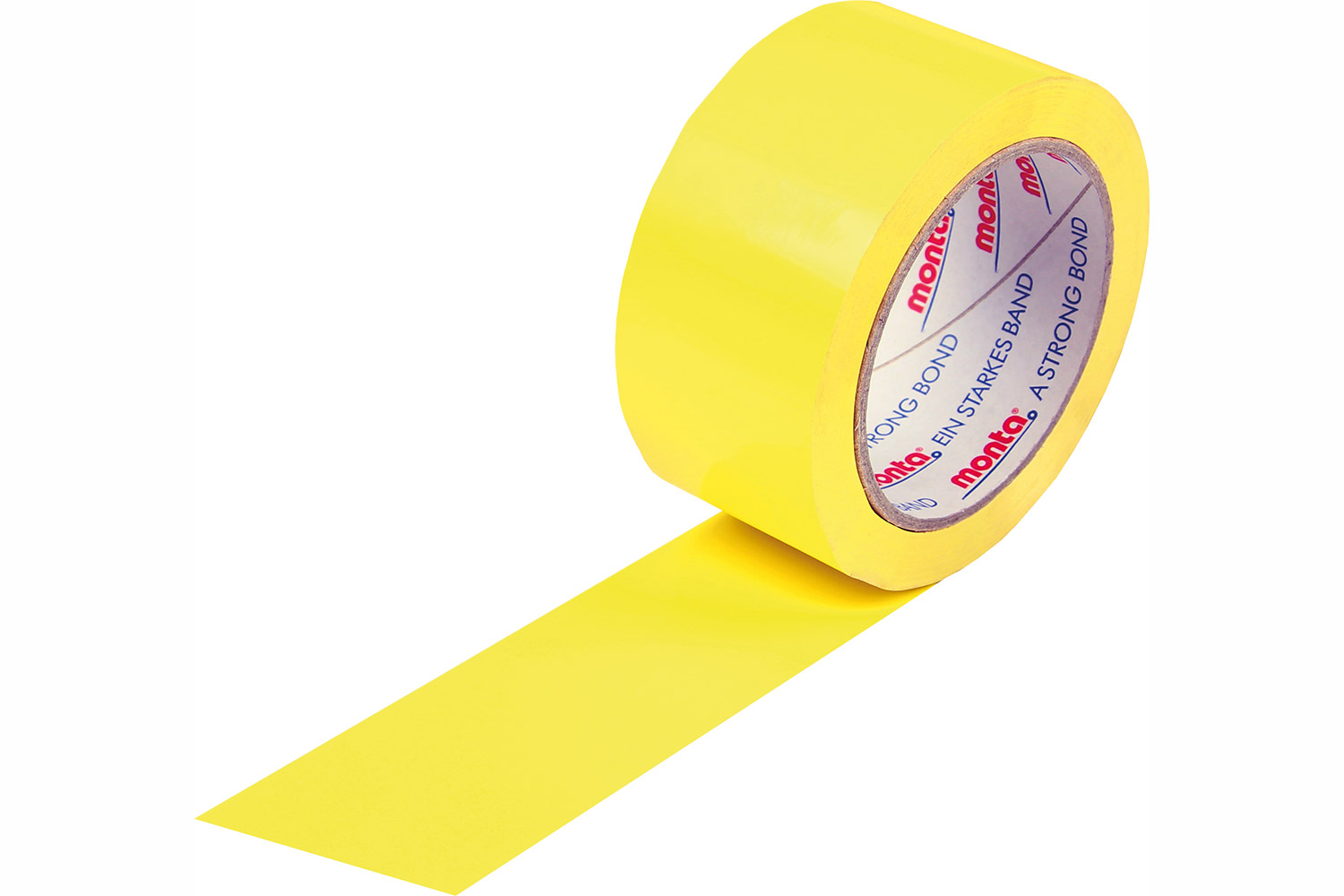 PVC-Packband, farbig, 50mm breitx66lfm, 57µ,, gelb, leise, monta 250 / Inhalt à VE = 36