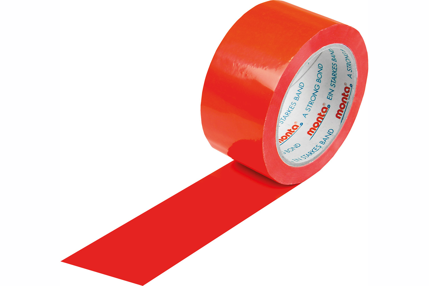 PVC-Packband, farbig, 50mm breitx66lfm, 57µ,, rot, leise, monta 250 / Inhalt à VE = 36