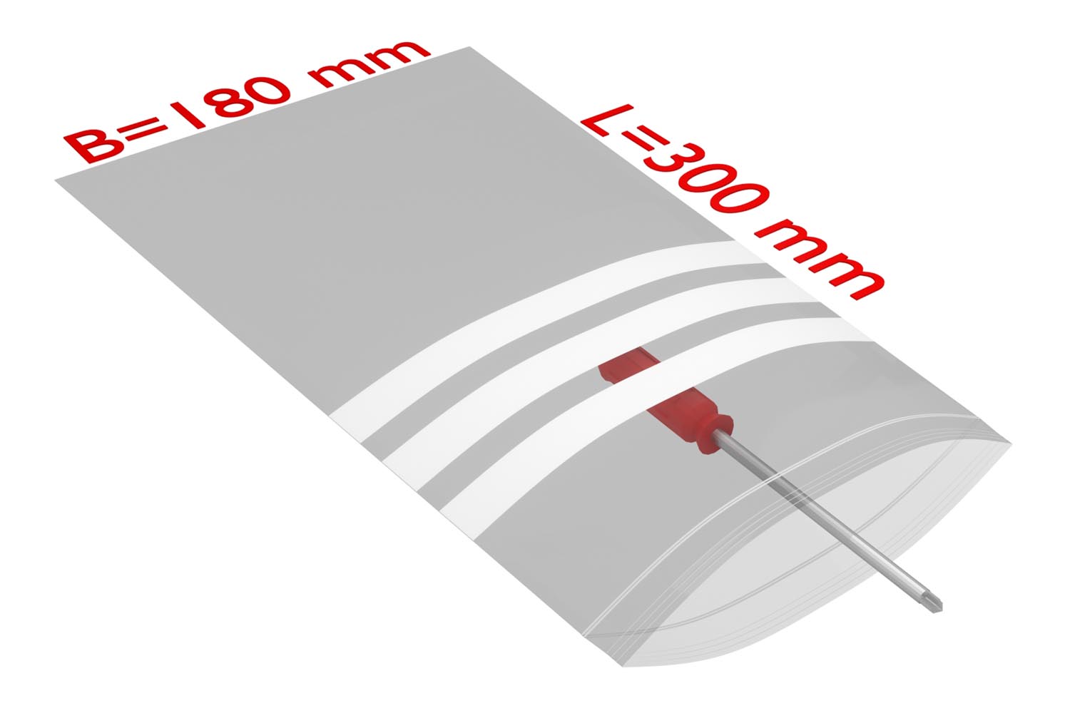 PE-Druckverschlussbeutel, 200x300mm, 90µ,transparent Beschriftungsfeld / Inhalt à VE = 1000