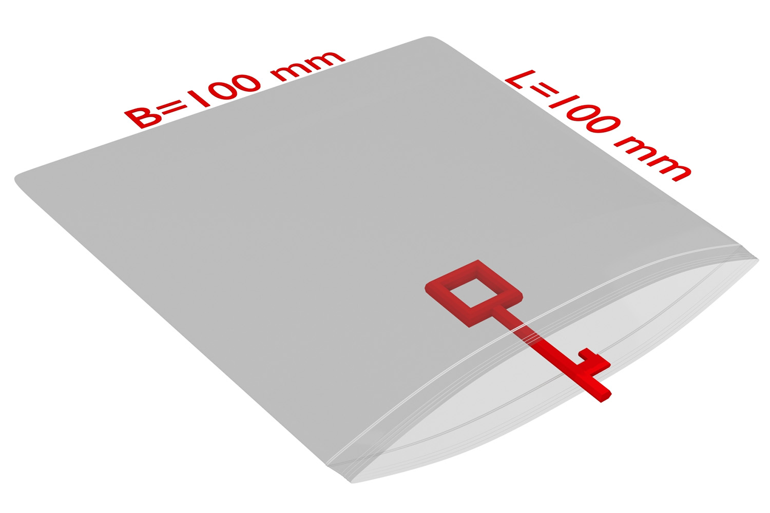 PE-Druckverschlussbeutel, 100x100mm, 50µ,transparent / Inhalt à VE = 2000