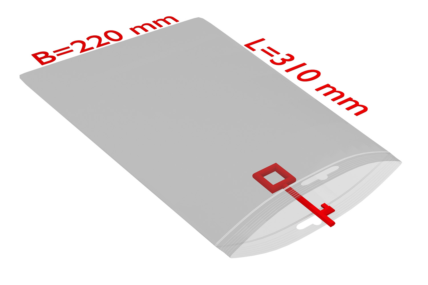 PE-Druckverschlussbeutel, 220x310mm, 50µ,transparent Eurolochung / Inhalt à VE = 1000