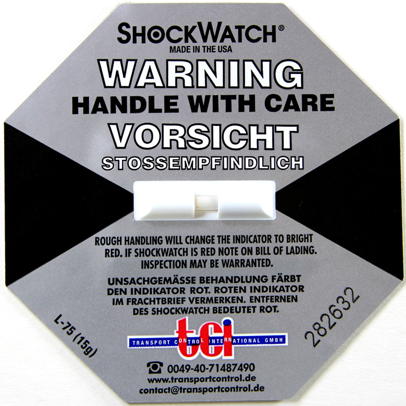 Shockindikator Shockwatch, 15g / 50ms grau / Inhalt à VE = 50