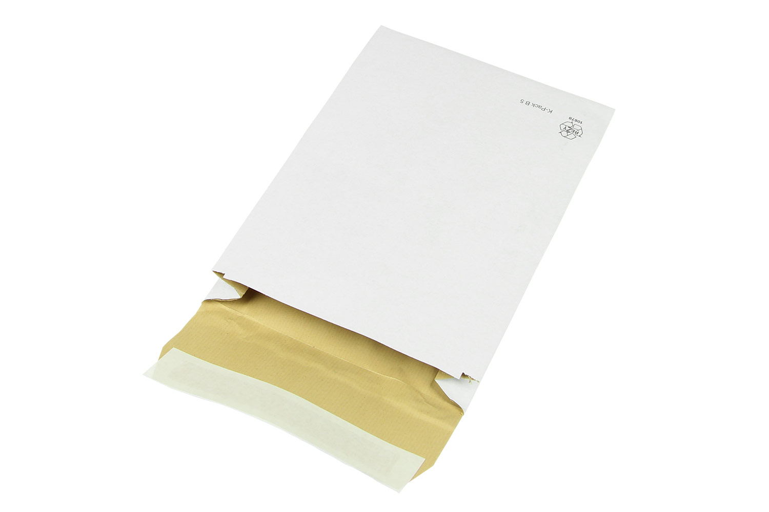 Polster-Versandtasche, 176x250mm, Seitenfalte 50mm, B5, weiß, Haftleimstreifen / Inhalt à VE = 100