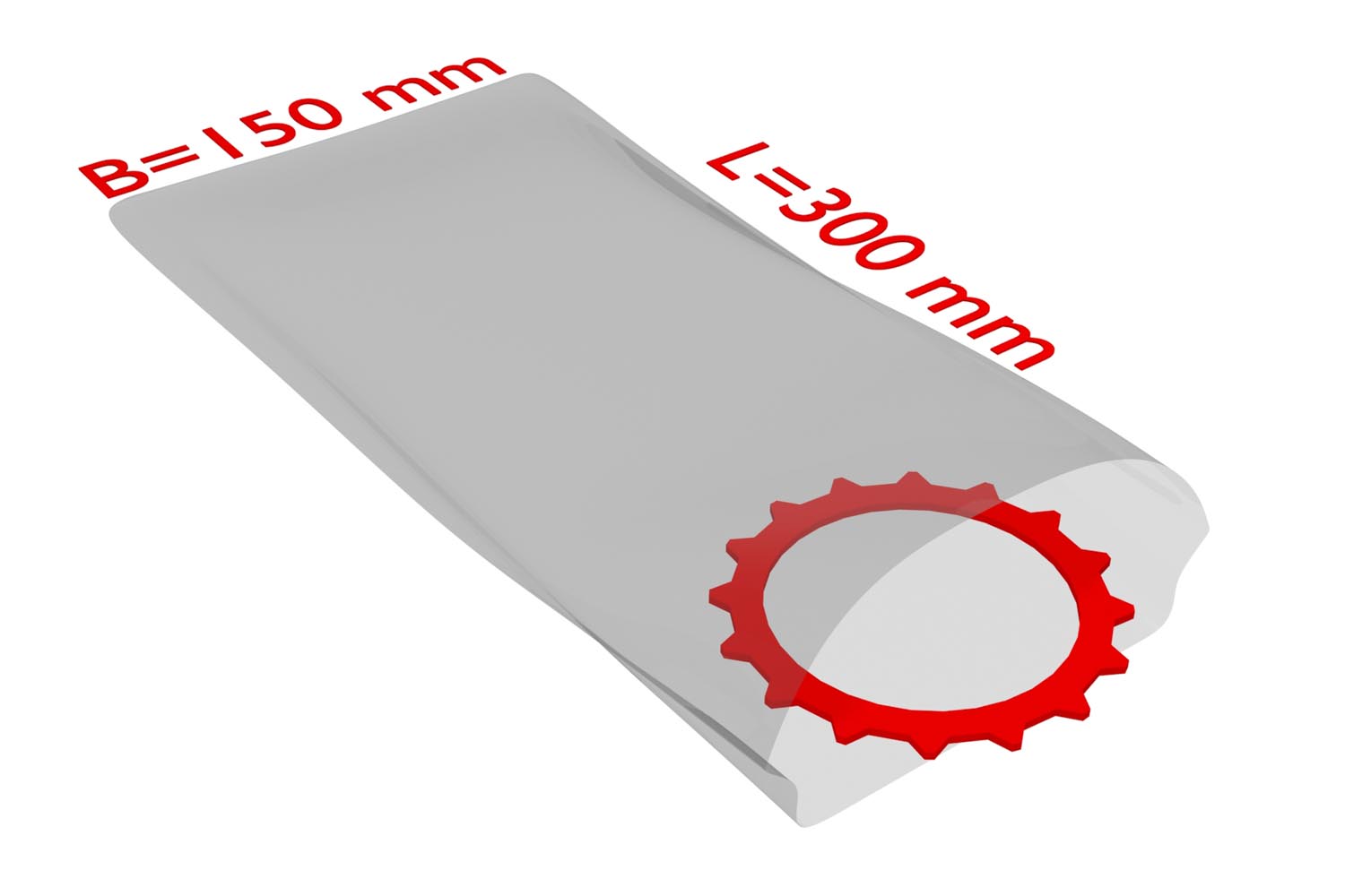 PE-Flachbeutel, 150x300mm, 50µ,transparent / Inhalt à VE = 1000