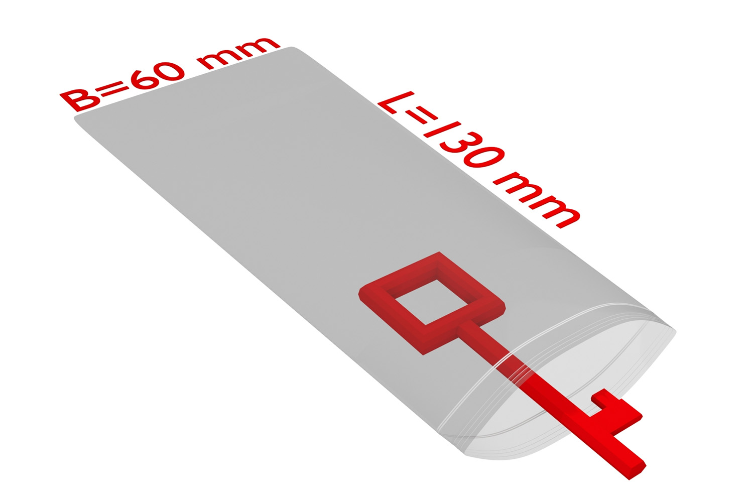 PE-Druckverschlussbeutel, 60x130mm, 50µ,transparent / Inhalt à VE = 2000