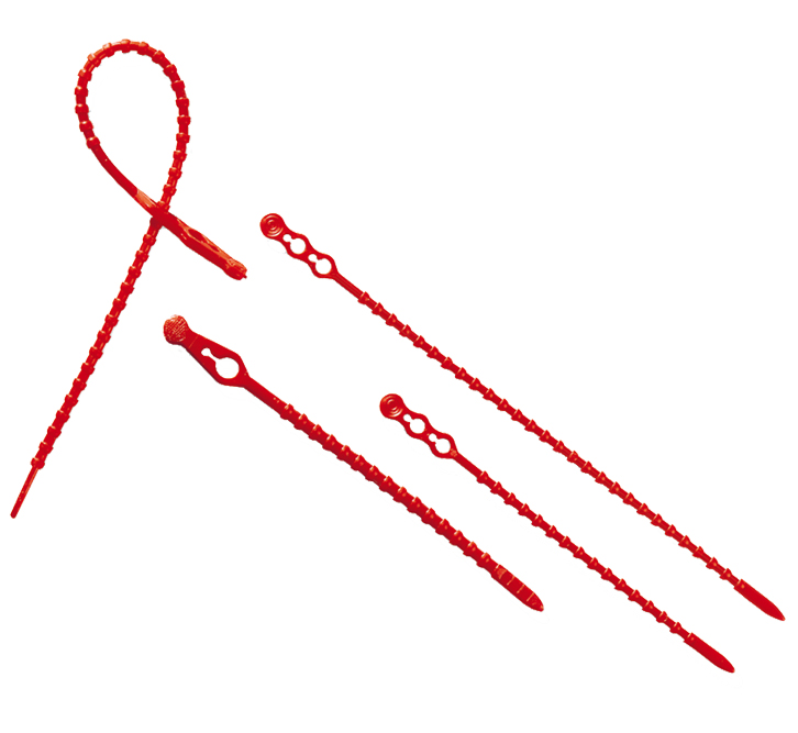 Blitzbinder aus Kunststoff, 24,5cm lang, rot, Durchmesser 4,0mm / Inhalt à VE = 1000