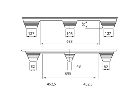 Pressholzpalette, 1140x1140mm, Container Format, Tragkraft bis 1250kg / Inhalt à VE = 5